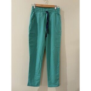 Figs Technical Collection Scrub Pants Womens Extra Small Green w Drawstring